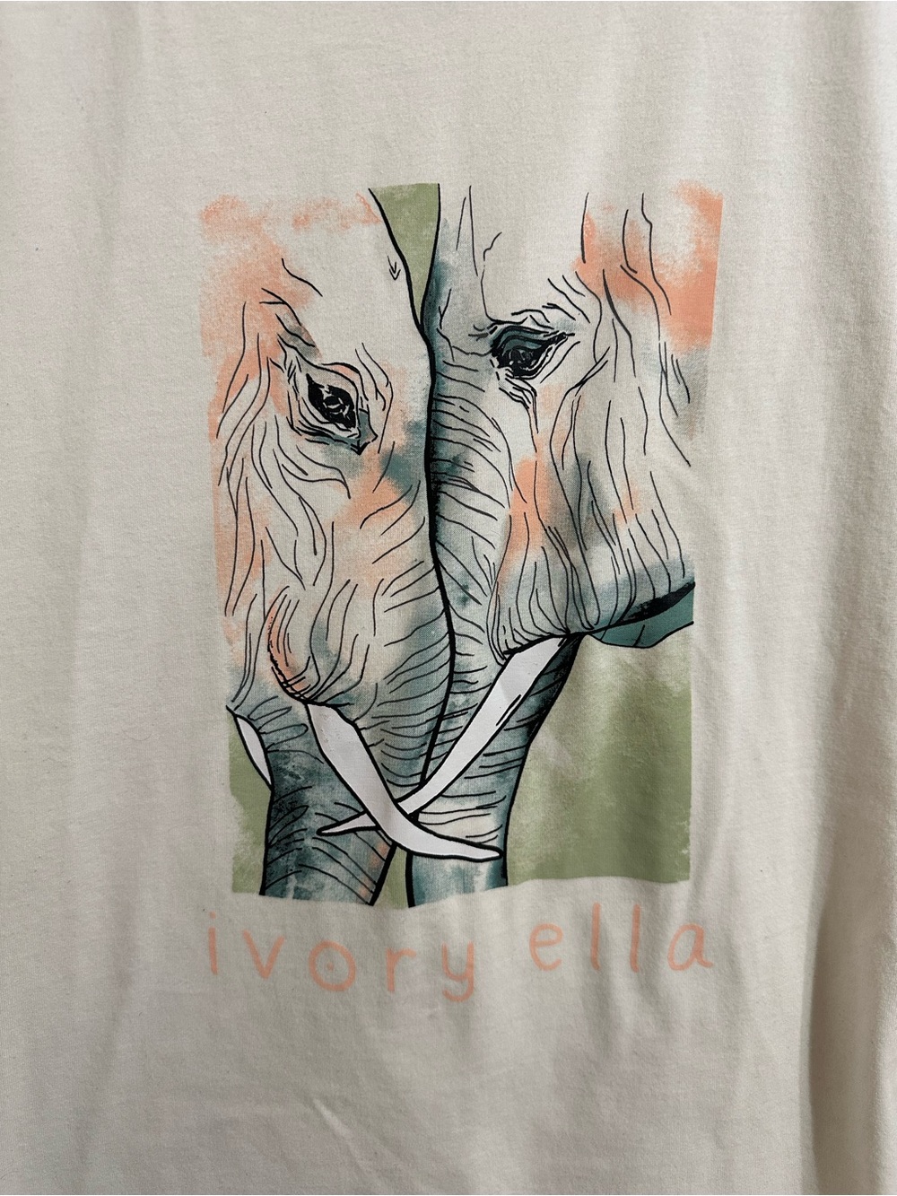 Ivory Ella Elephant T-Shirt Short Sleeve Size XL - Picture 3 of 6